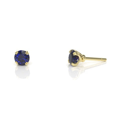 Arcus Vine Stud Earrings with Sapphires Kris Averi Yellow Gold 