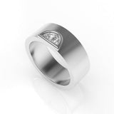 Astria Half Moon Band Ring with a White Diamond Kris Averi Sterling Silver 4 