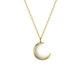 Astria Luna Pendant with White Diamonds Kris Averi Yellow Gold 1.1mm, 18" 