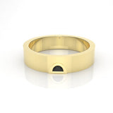 Astria Petite Half Moon Band Ring with a Black Diamond Kris Averi Yellow Gold 4 