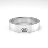 Astria Petite Half Moon Band Ring with a Moonstone Kris Averi Sterling Silver 4 