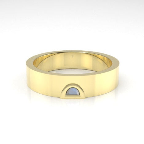 Astria Petite Half Moon Band Ring with a Moonstone Kris Averi Yellow Gold 4 