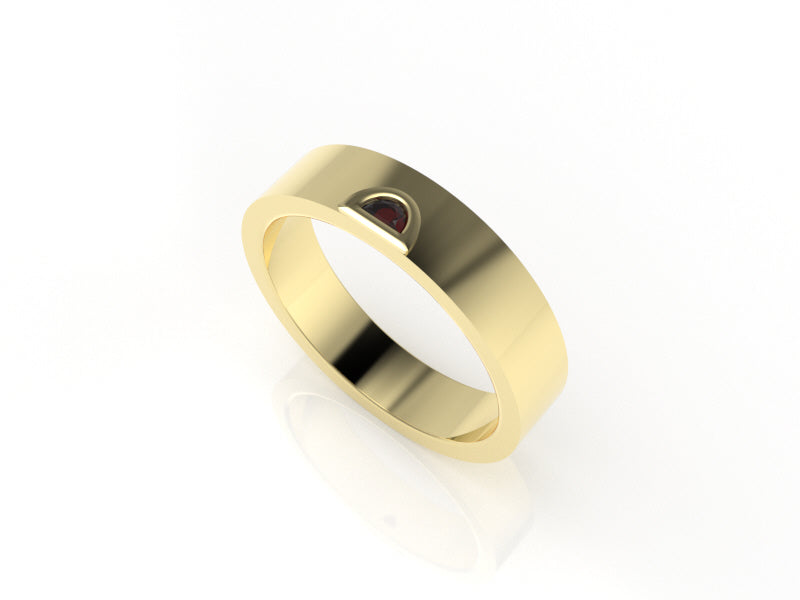 Astria Petite Half Moon Band Ring with a Ruby Kris Averi 