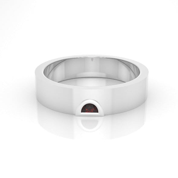 Astria Petite Half Moon Band Ring with a Ruby Kris Averi Sterling Silver 4 