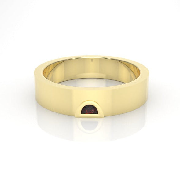 Astria Petite Half Moon Band Ring with a Ruby Kris Averi Yellow Gold 4 