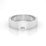 Astria Petite Half Moon Band Ring with a White Diamond Kris Averi Sterling Silver 4 