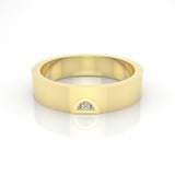 Astria Petite Half Moon Band Ring with a White Diamond Kris Averi Yellow Gold 4 