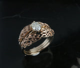 Branch Guard Wedding Band with Solitaire Kris Averi 