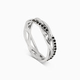 Clotho Knot Ring with Black Diamonds Kris Averi 