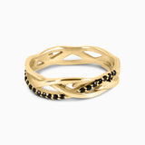 Clotho Knot Ring with Black Diamonds Kris Averi 