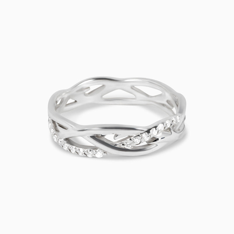 Clotho Knot Ring with White Diamonds Kris Averi 