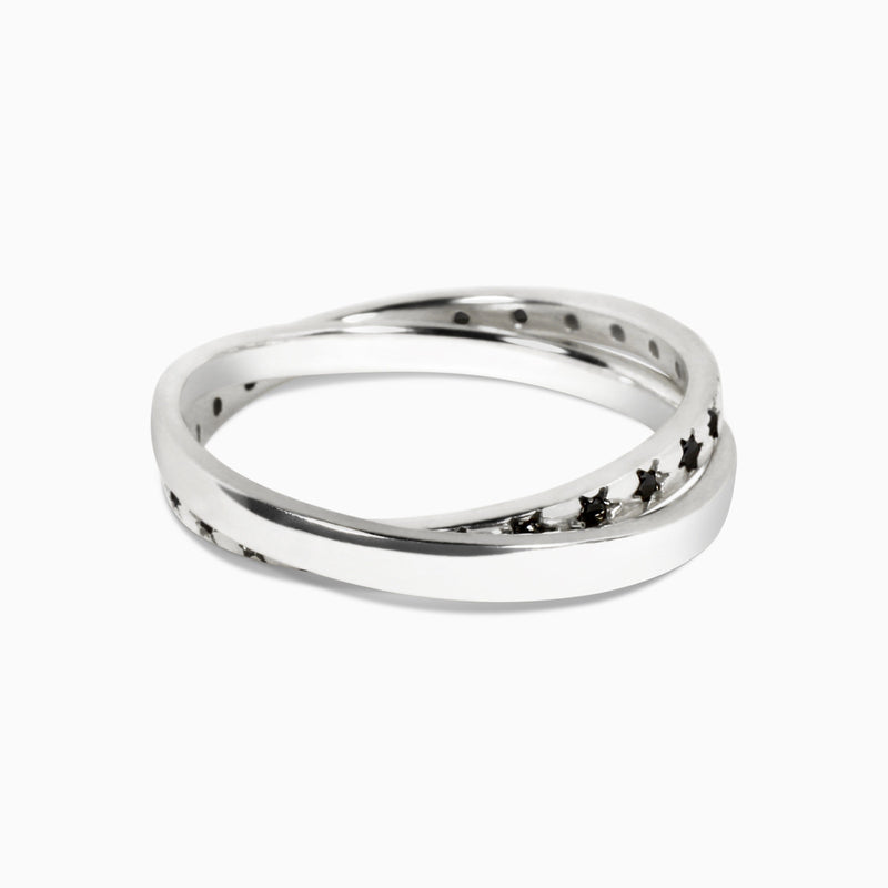 Clotho Weaver Ring with Black Diamonds Kris Averi 
