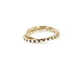 Clotho Weaver Ring with Black Diamonds Kris Averi Yellow Gold 4 