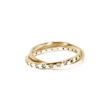 Clotho Weaver Ring with White and Black Ombre Diamonds Kris Averi Yellow Gold 4 