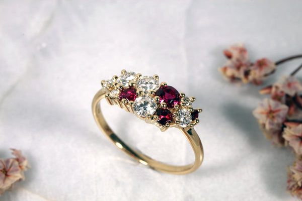 Diamond and Ruby Cluster Ring Kris Averi 