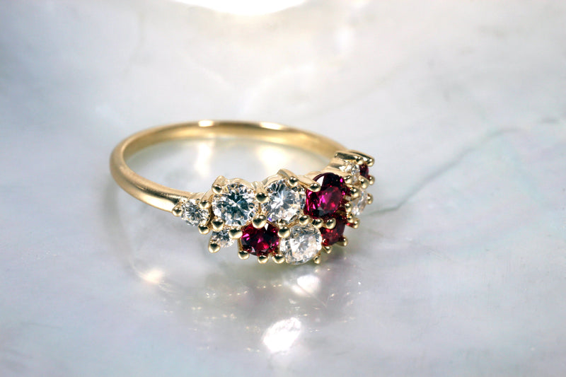 Diamond and Ruby Cluster Ring Kris Averi 