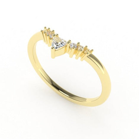 Dione Calypso Band Ring with White Diamonds Kris Averi Yellow Gold 4 