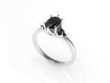 Dione Calypso Ring with an Oval Black Diamond and Side Stones Kris Averi 