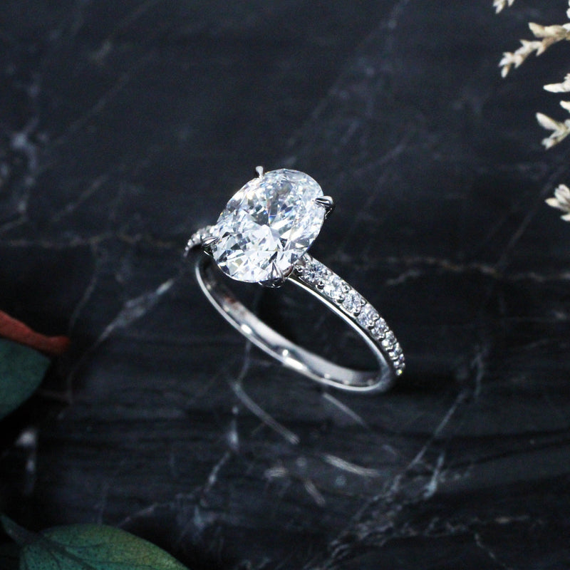 Elegant Diamond Engagement Ring in 14K Rose Gold | KLENOTA