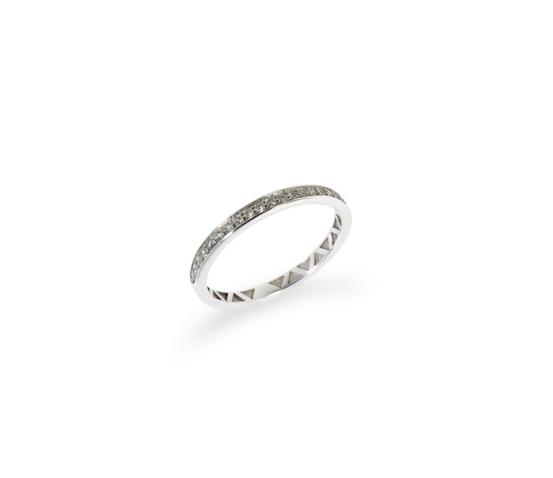 Interlock Liminal Band Ring with White Diamonds Kris Averi 