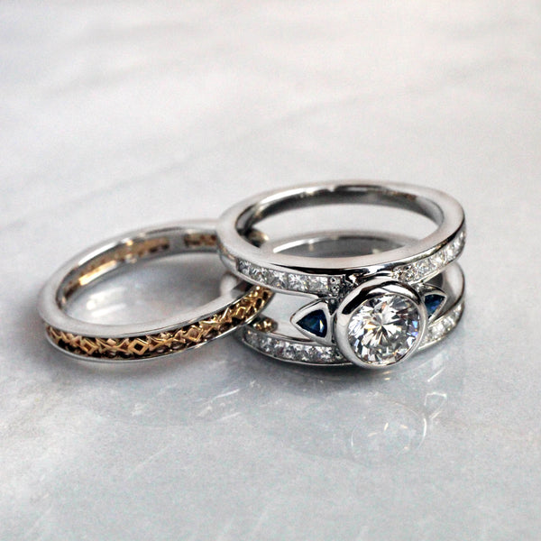 Interlocking wedding set discount