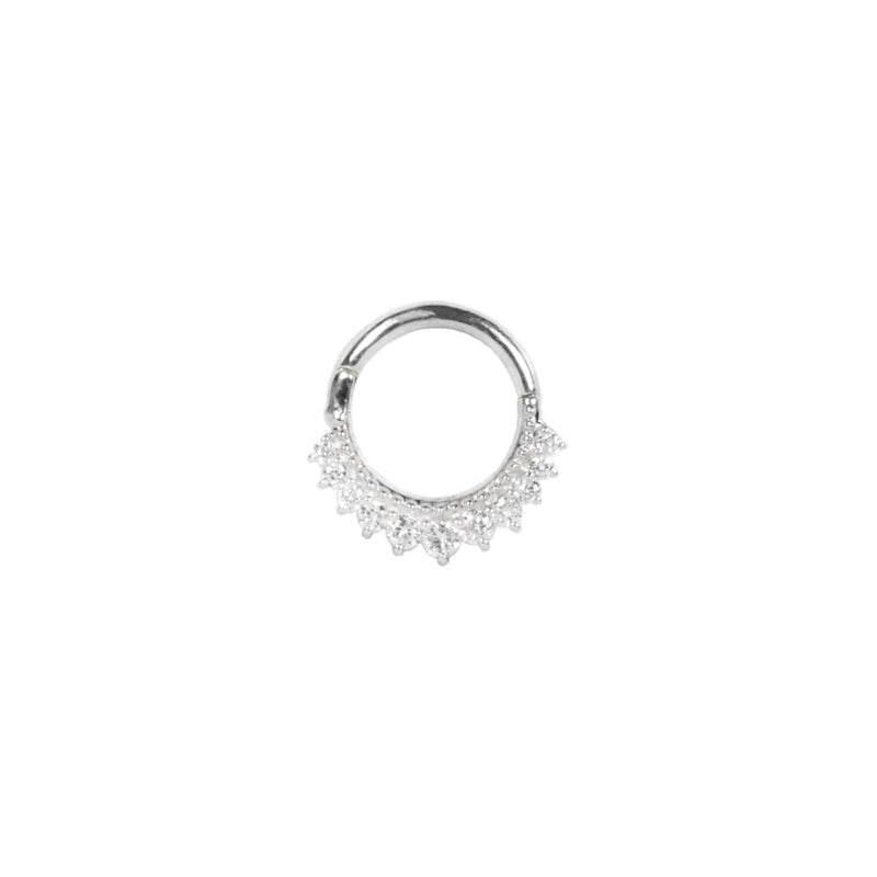 Melia Bead Nose Ring with Cubic Zirconia Kris Averi Sterling Silver 