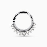 Melia Bead Nose Ring with Cubic Zirconia Kris Averi Sterling Silver 