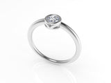 Niyol Bezel Solitaire Ring with White Diamond Kris Averi 
