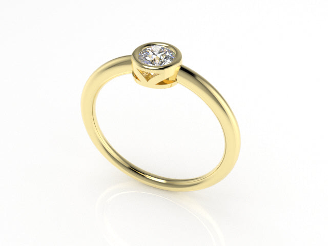 Niyol Bezel Solitaire Ring with White Diamond Kris Averi 