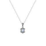 Niyol Hexi Pendant with a Moonstone Kris Averi Sterling Silver 1.1mm, 18" 