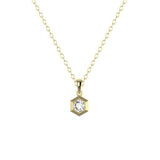 Niyol Hexi Pendant with a White Diamond Kris Averi Yellow Gold 1.1mm, 18" 