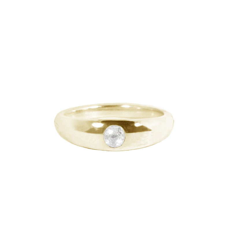 Niyol Orb Ring with a Solitaire White Diamond Kris Averi Yellow Gold 4 