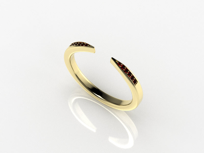 Open Talos Ring with Rubies Kris Averi 