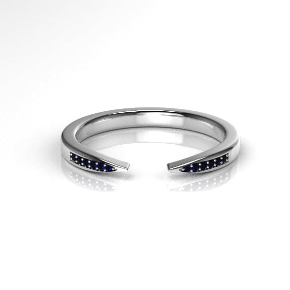 Open Talos Ring with Sapphires Kris Averi Sterling Silver 4 