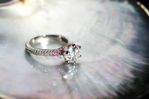 Pink Ombre Solitaire Engagement Ring Kris Averi 