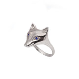 Sauvage Canis Ring with Eyes of Sapphire Kris Averi Sterling Silver 4 