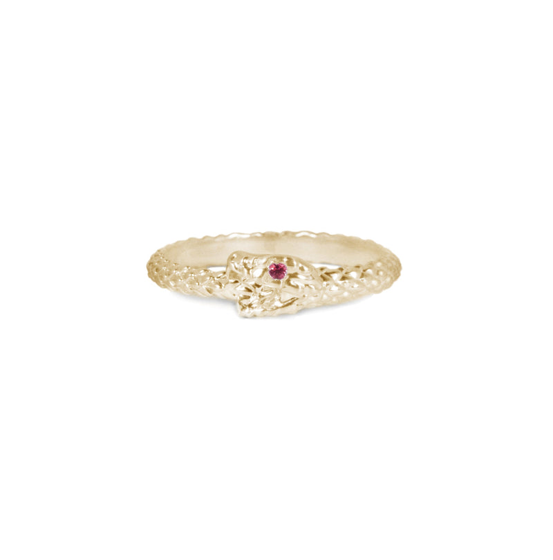 Sauvage Ouroboros Ring with an Eye of Ruby Kris Averi 