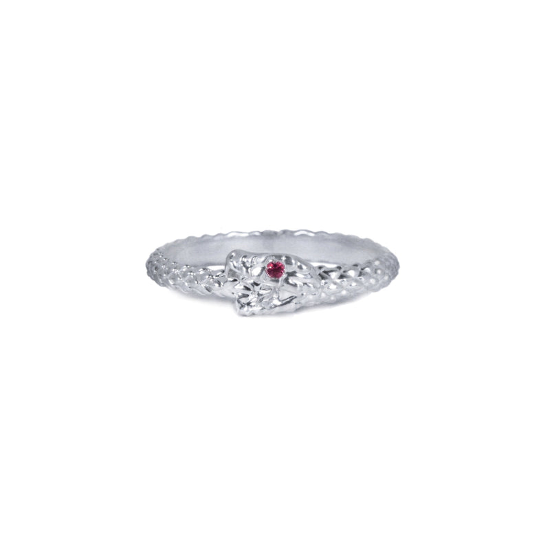Sauvage Ouroboros Ring with an Eye of Ruby Kris Averi Sterling Silver 4 