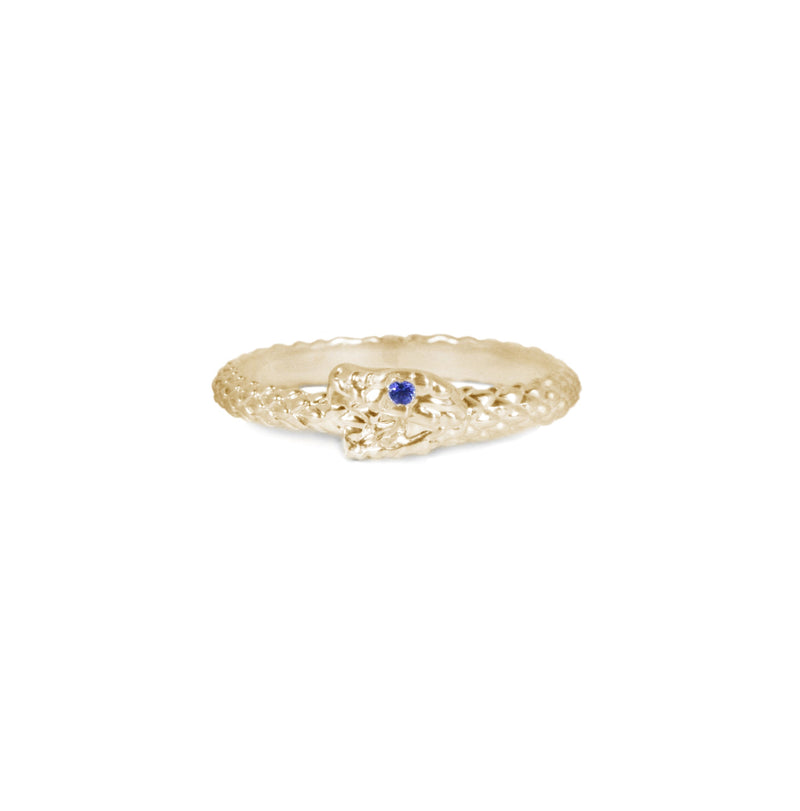 Avari Golden Rings Sauvage Ouroboros Ring with an Eye of Sapphire โ Kris Averi