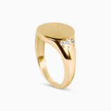 Signet Ring with White Diamond Accent Kris Averi 