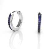 Single Acies Edge Hoop Earring with Sapphires Kris Averi Sterling Silver 