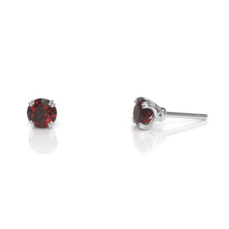 Single Arcus Vine Stud Earring with a Ruby Kris Averi Sterling Silver 