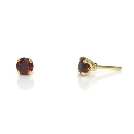 Single Arcus Vine Stud Earring with a Ruby Kris Averi Yellow Gold 