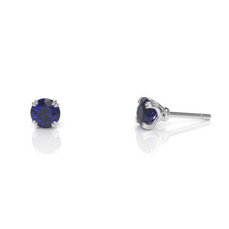 Single Arcus Vine Stud Earring with a Sapphire Kris Averi Sterling Silver 