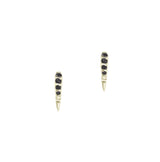 Single Talos Stud Earring with Black Diamonds Kris Averi Yellow Gold 