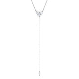 Swallowtail Lariat Necklace with White Diamonds Kris Averi Sterling Silver 