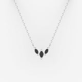 Swallowtail Pendant with Black Diamonds Kris Averi Sterling Silver 1.1mm, 18" 
