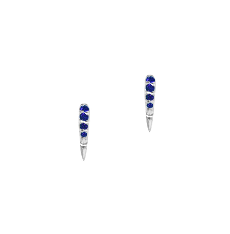 Talos Stud Earrings with Sapphires Kris Averi Sterling Silver 