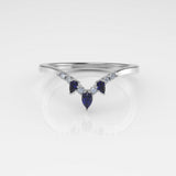 Valk Eir Band Ring with Sapphires and White Diamonds Kris Averi White Gold 4 