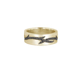 Valk Enclosed Briar Band Ring with Black Diamonds Kris Averi Yellow Gold 4 